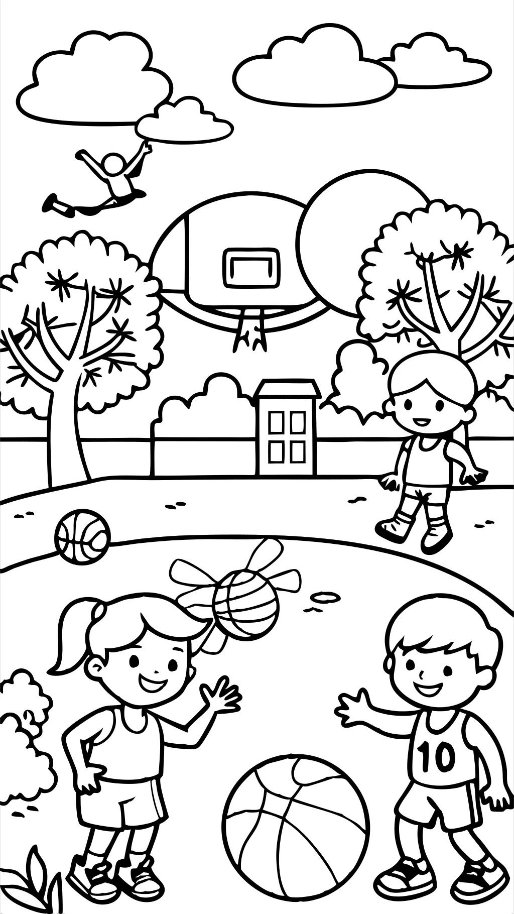 basketball coloring pages free